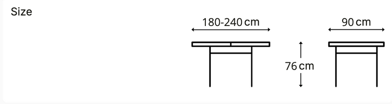 שולחן קרמיקה דגם - Cosmos מידה 180×90 נפתח ל 240 ס״מ