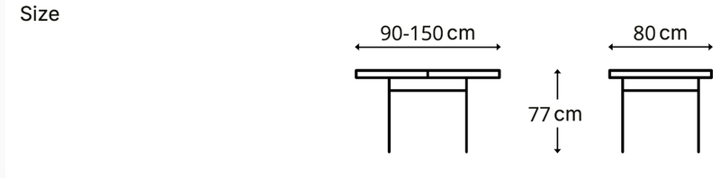 שולחן קרמיקה דגם - פרד 90×80 נפתח ל 150 ס״מ