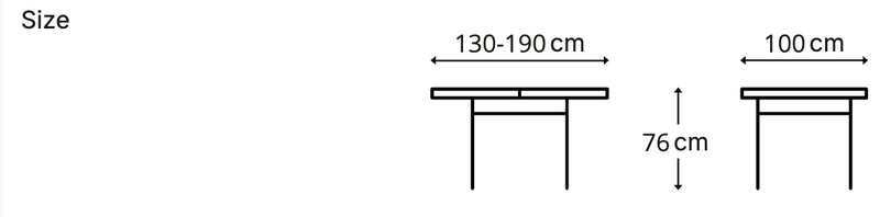 שולחן קרמיקה דגם - HT מידה 130×100 נפתח ל 190 ס״מ צבע אנטרציט