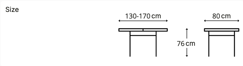 שולחן קרמיקה דגם - מיילס 130×80 נפתח ל 170 ס״מ