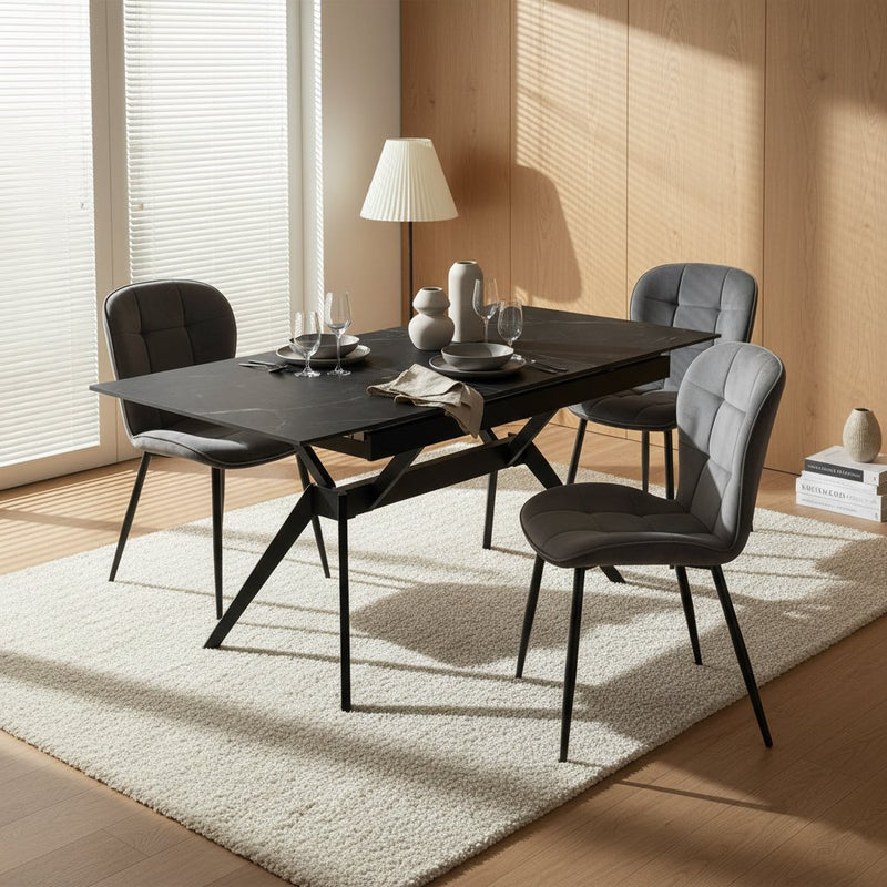 שולחן קרמי דגם Turs מידה-90×140ס״מ נפתח עד 180ס״מ