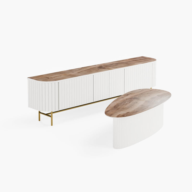 מזנון טלויזיה כולל שולחן סלון דגם 102