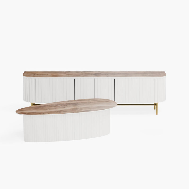 מזנון טלויזיה כולל שולחן סלון דגם 102