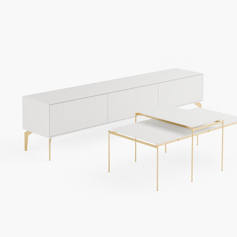 מזנון טלויזיה כולל 2 שולחנות סלון דגם 104