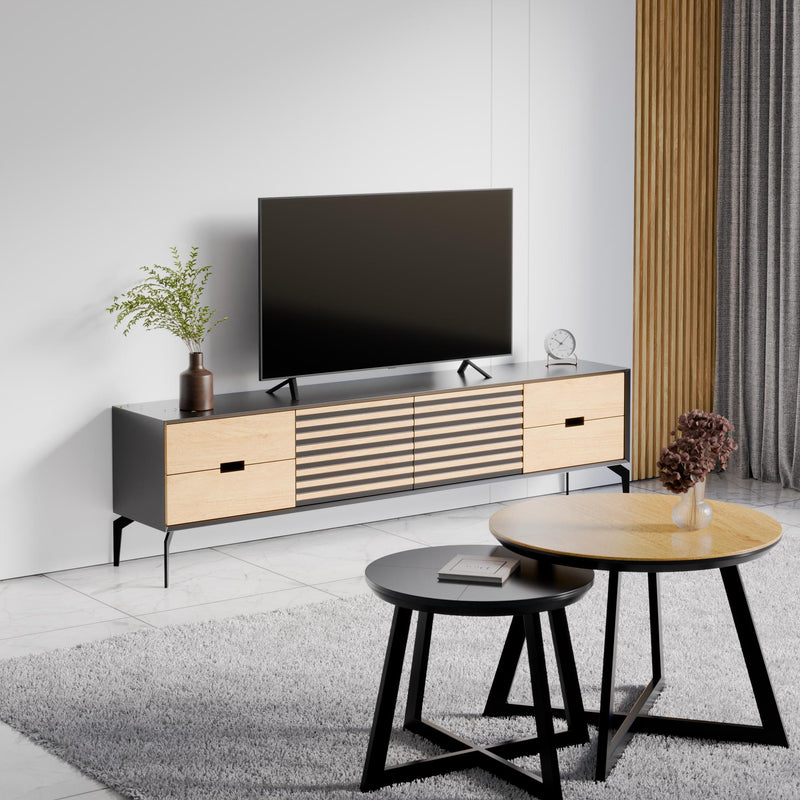 מזנון טלויזיה כולל 2 שולחנות סלון דגם 100