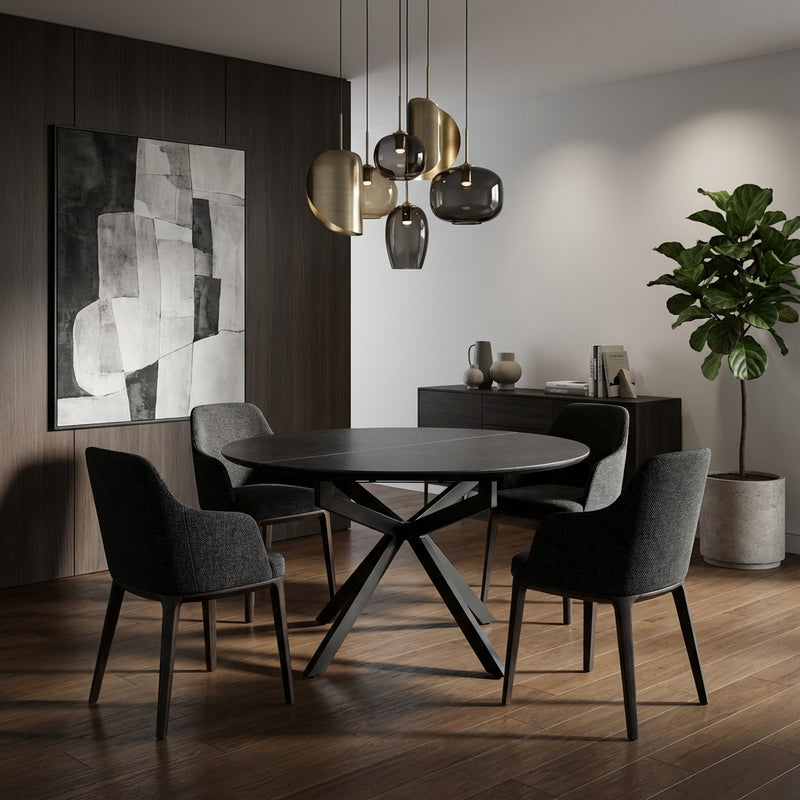 שולחן קרמיקה,דגם - טוסקנה קוטר 105 נפתח ל 138 ס״מ