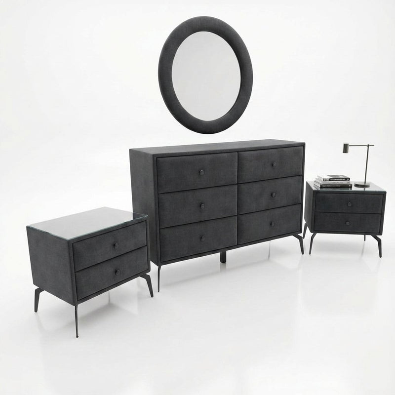 סט שלם של קומודה עם מראה ושידות לילה תואמות דגם - Premium