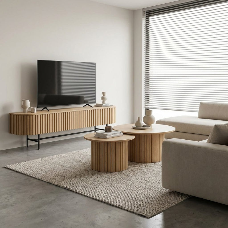 מזנון טלויזיה כולל 2 שולחנות סלון דגם 114