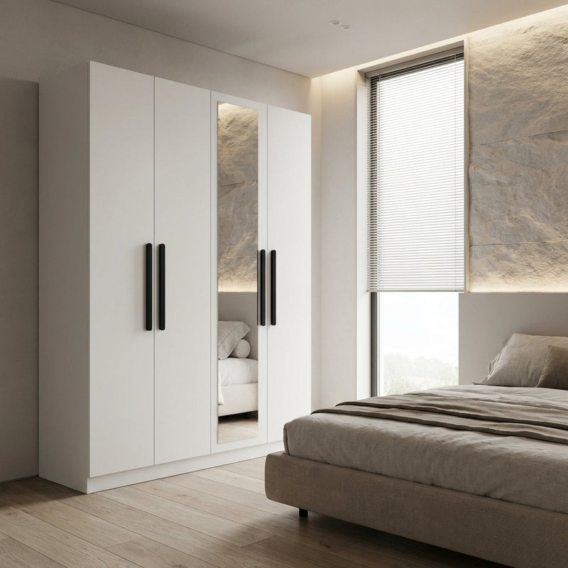 ארון 4 דלתות דגם David עם מראה על הדלת