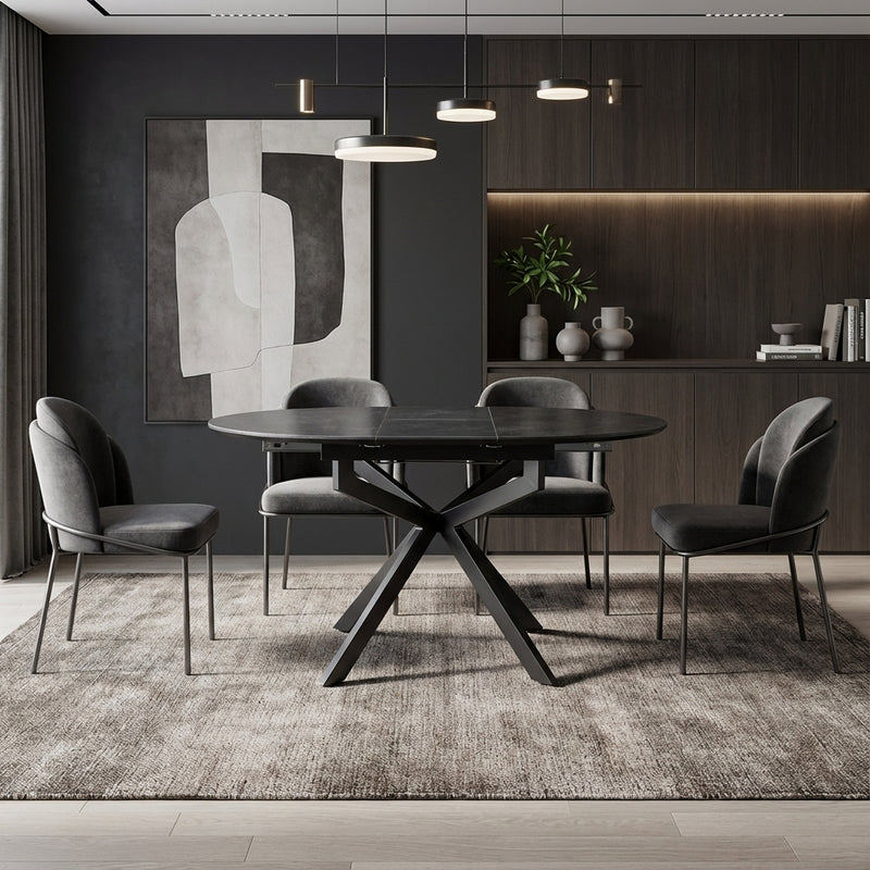 שולחן קרמיקה,דגם - טוסקנה קוטר 105 נפתח ל 138 ס״מ