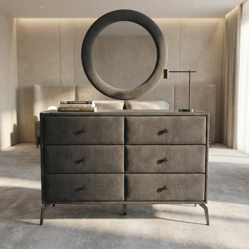 סט שלם של קומודה עם מראה ושידות לילה תואמות דגם - Premium