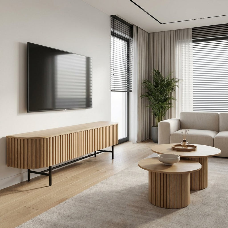 מזנון טלויזיה כולל 2 שולחנות סלון דגם 114