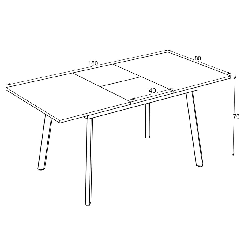 שולחן דגם - לילך - 120×85 נפתח ל 160 ס״מ