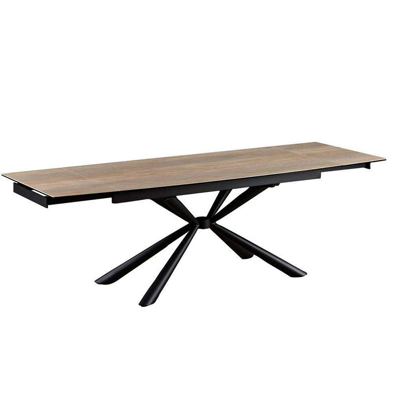 חיסול 🧨 שולחן קרמיקה עם טקסטורת עץ דגם סתיו - 160×90 נפתח ל 240 ס״מ