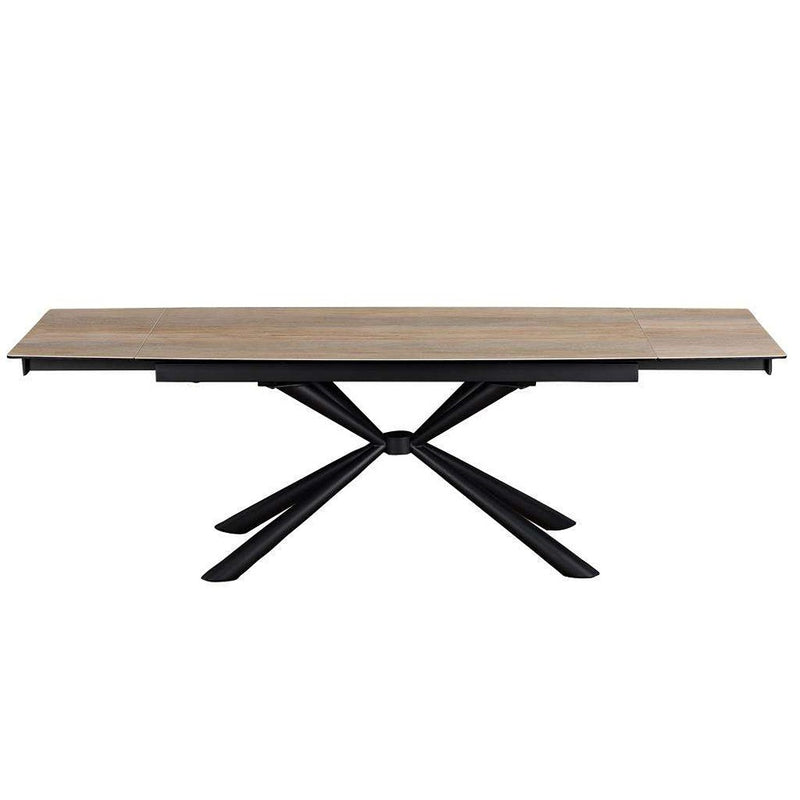 חיסול 🧨 שולחן קרמיקה עם טקסטורת עץ דגם סתיו - 160×90 נפתח ל 240 ס״מ