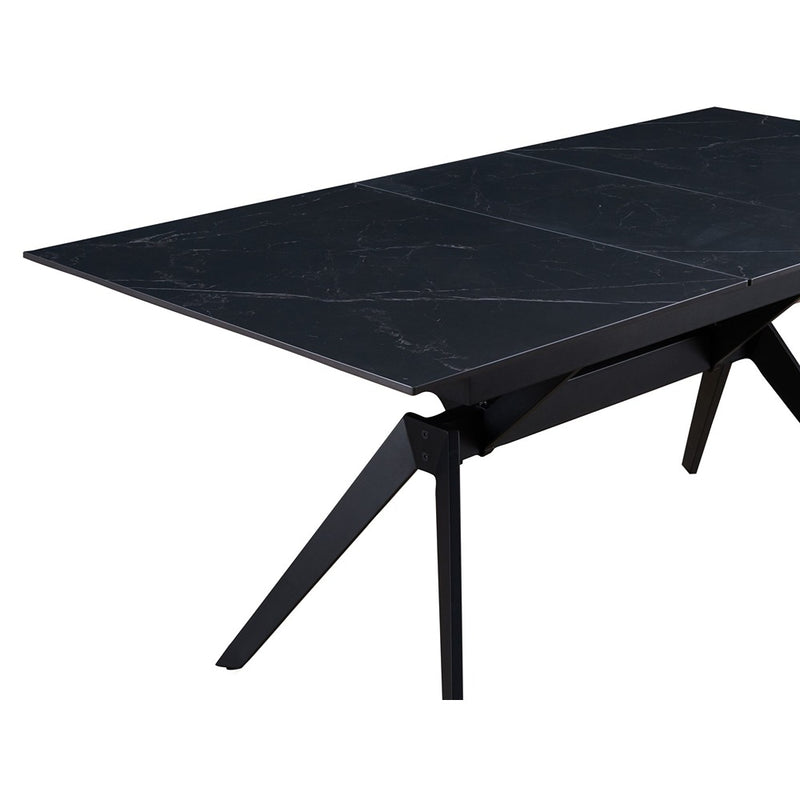 שולחן קרמיקה עם טקסטורת עץ דגם TURS - 90×140 נפתח ל 180 ס״מ